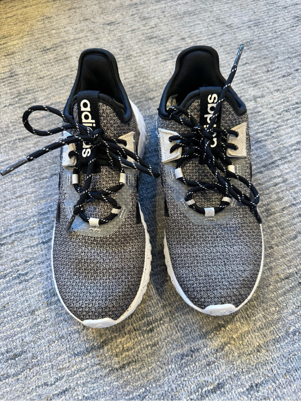 adidas Kids Black and Gray Knit Sneakers